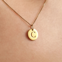 Colar Ouro 18k Personalizado Medalha Inicial - comprar online