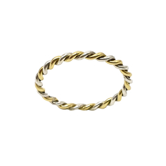 Anel Ouro 18k 750 Aro Torcido Dois Tons na internet