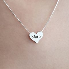 Colar Prata 925 Personalizado Coração Nome - comprar online