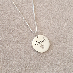 Colar Prata 925 Personalizado Medalha Nomes + Símbolo - loja online