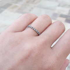 Anel Ouro 18k Aliança Inteira Diamantes de 1,25mm - comprar online