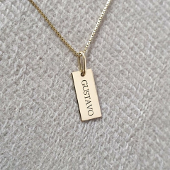 Colar Ouro 18k Personalizado Plaquinha Nome - comprar online
