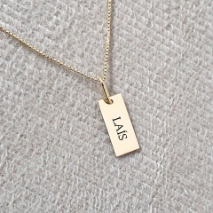 Colar Ouro 18k Personalizado Plaquinha Nome na internet