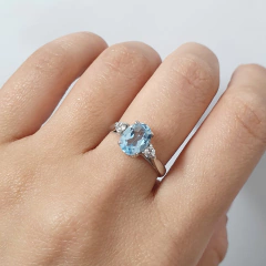 Anel Charlotte Prata 925 Topázio Sky e Incolor - comprar online