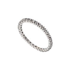 Anel Ouro 18k Aliança Inteira Diamantes de 1,25mm