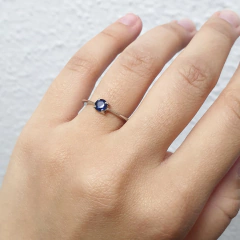 Anel Boreale Prata 925 com Safira Azul - comprar online