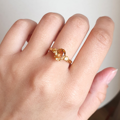 Anel Charlotte Prata 925 com Citrinos - comprar online