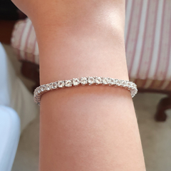 Pulseira Prata 925 Riviera 3mm Topázios Incolores na internet