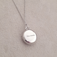 Colar Relicário Prata 925 Personalizado Inicial Gravada + Verso - loja online