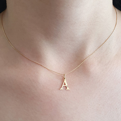 Colar Ouro 18k Personalizado Inicial + Pedra - comprar online