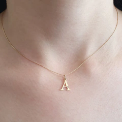 Colar Ouro 18k Personalizado Inicial + Pedra - comprar online