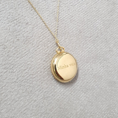 Colar Relicário Ouro 18k Personalizado Inicial Diamantes + Verso - comprar online