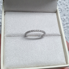 Anel Ouro 18k Aliança Inteira Diamantes de 1,25mm na internet