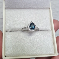 Anel Mariana Prata 925 Topázio London e Topázios Incolores na internet