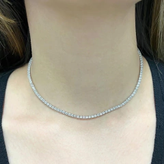 Colar Prata 925 Riviera 2mm Topázios Incolores na internet