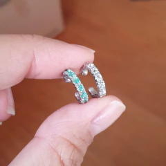 Piercing Pressão Prata 925 Topázios Incolores 2mm - loja online