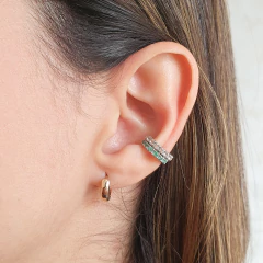 Piercing Pressão Prata 925 Topázios Incolores 2mm na internet