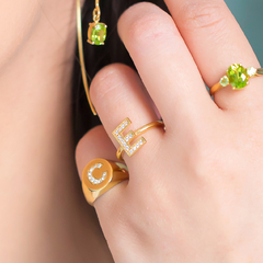 Anel Ouro 18k Personalizado Inicial de Diamantes na internet