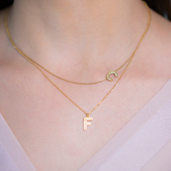 Colar Ouro 18k Personalizado Inicial Fixa Diamantes na internet
