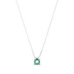 Colar Boreale Prata 925 Esmeralda Ponto de Luz