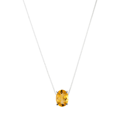 Colar Charlotte Prata 925 Citrino Amarelo Oval - comprar online
