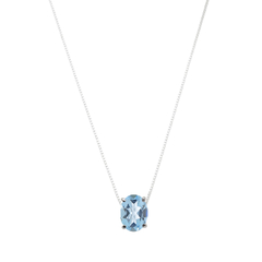 Colar Charlotte Prata 925 Topázio Sky Oval - comprar online