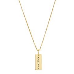 Colar Ouro 18k Personalizado Plaquinha Nome