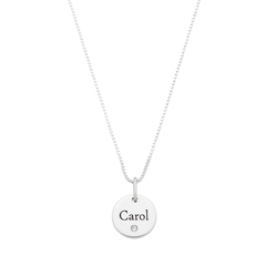 Colar Prata 925 Personalizado Nome + Pedra