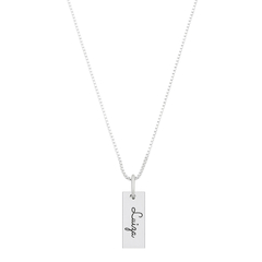 Colar Prata 925 Personalizado Plaquinha Nome