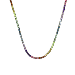 Colar Prata 925 Riviera 3mm Rainbow Pedras Naturais - comprar online