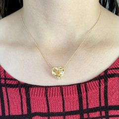 Colar Luciana GG Prata 925 Coração Citrino - comprar online