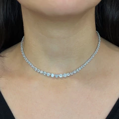 Colar Flora Riviera Prata 925 Degradê Topázios Incolores - Boreale Joias