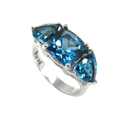 Anel Maria Prata 925 com Topázios London