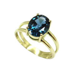 Anel Solitário Ouro 18k Topázio London Oval - comprar online