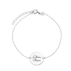 Pulseira Prata 925 Personalizada Medalha Maior