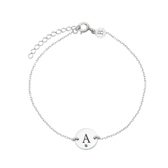 Pulseira Prata 925 Personalizado Letra + Pedra - comprar online