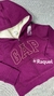 Moletom todo forrado em Sherpa Gap Com Zíper E Capuz Magenta