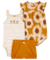 Conjunto com Romper Carter's Floral e Listras
