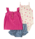 Conjunto Carter's Verão Shorts Jeans e Batinha Listrada