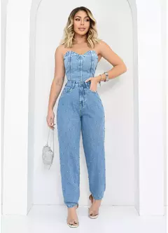 Calça Mom Jeans Luxo Marmorizada Brilho Strass - Diozzi | Moda Feminina, Sapatos e Acessórios.