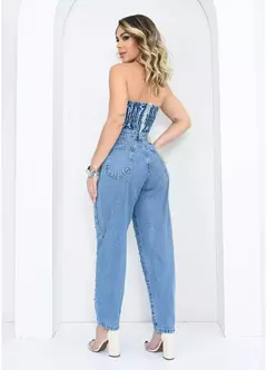 Calça Mom Jeans Luxo Marmorizada Brilho Strass - loja online