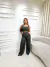 Conjunto Calça Pantalona Feminina Social + cropped Alfaiatária