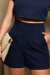 Conjunto Feminino Bermuda Cropped Social Alfaiataria