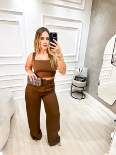 Conjunto Calça Pantalona Feminina Social + cropped Alfaiatária - loja online