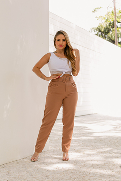 Calça Alfaiatária Social Com Cinto Esporte Fino Feminina - comprar online