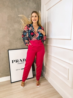 Body Feminino Estampado Transpassado Tule Lauren