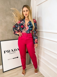 Body Feminino Estampado Transpassado Tule Lauren - loja online
