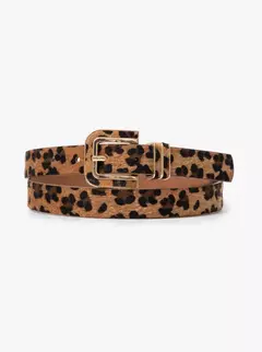 Cinto Feminino Fivela Metal Animal Print