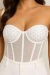 Cropped Feminino Corselet Brilho Bojo Strass Espartilho - comprar online