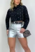 Camisa Cropped Social Feminina Strass Brilho Luxo - comprar online